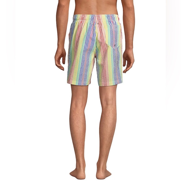 Lands End Men's 8" Seersucker Volley Swim Trunks - Picture 3 of 6